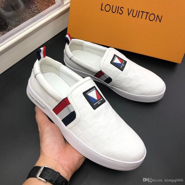 

2020 men's flat shoes, luxury designer fashion sneakers, comfortable and versatile, many colors, Red;white