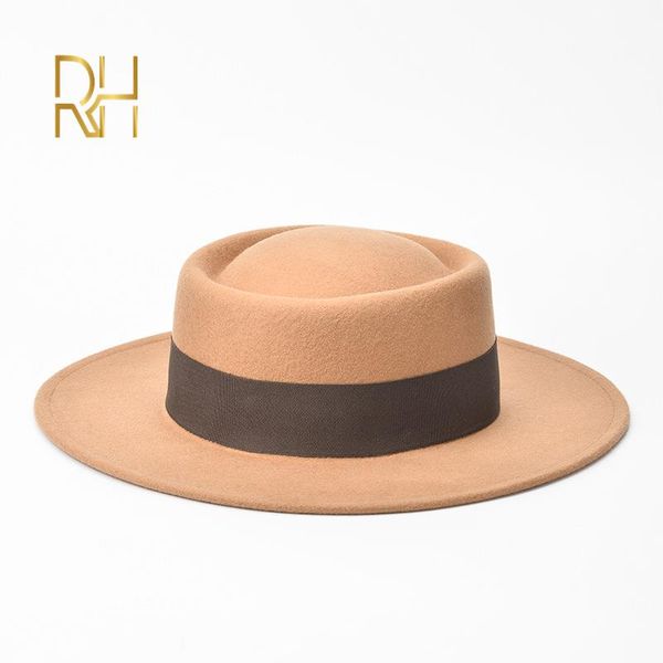 

100% wool women hat wide brim fedora special floppy women felt hat with ribbon flat brim wedding rh, Blue;gray
