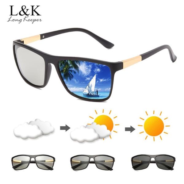 

longkeeper polarized pchromic sunglasses men chameleon driving sun glasses male driver safty goggles oculos gafas de sol, White;black
