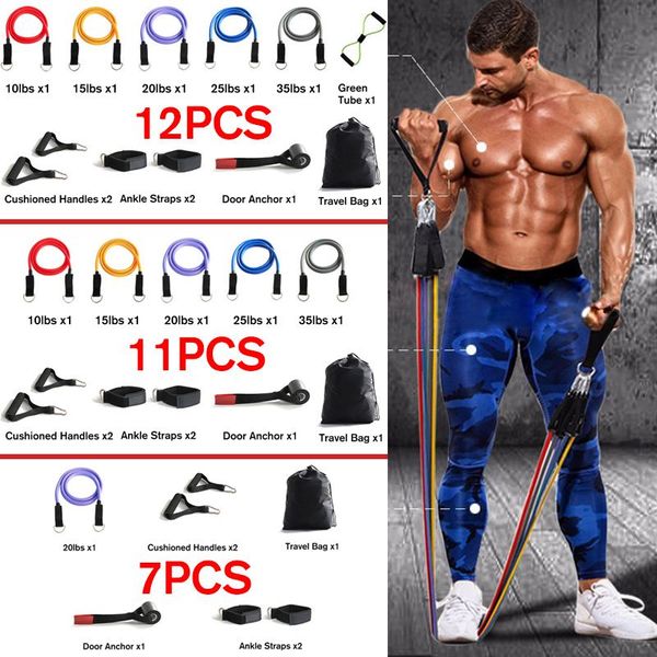 

resistance bands 7/11/12pcs gym fitness set hanging belt yoga stretch pull up assist rope straps training workout equipment