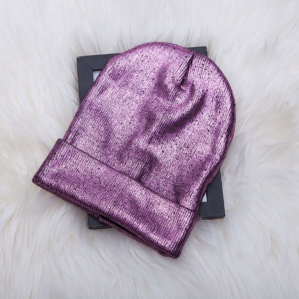 

2020 shine thicken knitted hat winter warm hat skullies cap beanie for women 57, Blue;gray