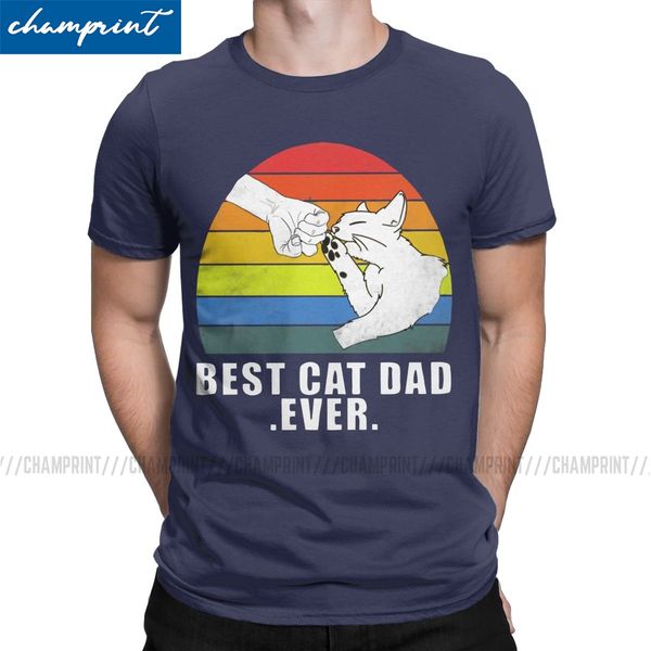 

men's cat dad ever t shirt funny father daddy gift clothing 2020 fashion short sleeve round collar tees big size t-shirts