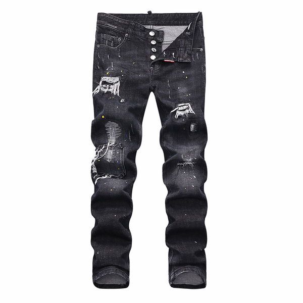 

2020 new men's jeans denim blue ripped designer jeans mens clothing draped slim fit holes zipper pencil pants skinny jeans brand pants