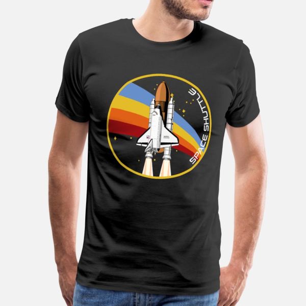

space shuttle rainbow launch used look t shirt men create short sleeve size s-3xl vintage fitness fashion spring autumn original shirt