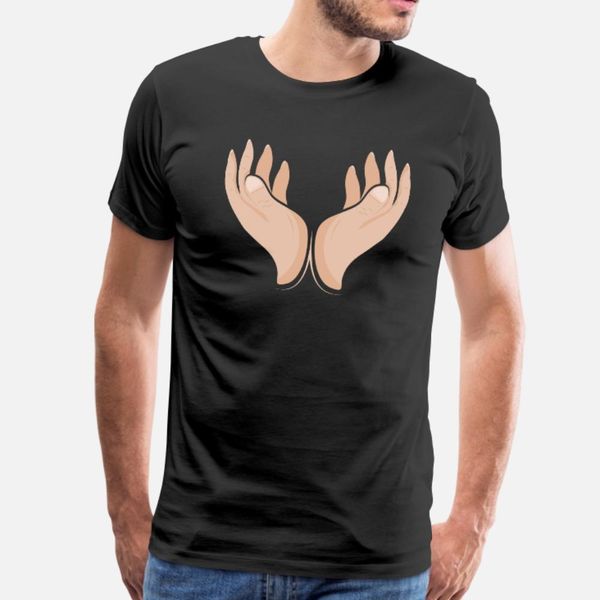 

two open hands provide protection and support t shirt men gift short sleeve o-neck standard gift funny casual spring letters shirt