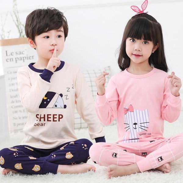 

kids pajamas children sleepwear baby pajamas sets boys girls animal pyjamas pijamas cotton nightwear homewear toddler clothes, Blue;red