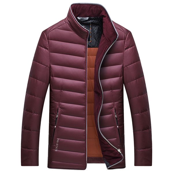 

men's down & parkas thick winter coat men navy blue orange burgundy warm jacket thicken stand collar parka for cashmere mens, Black