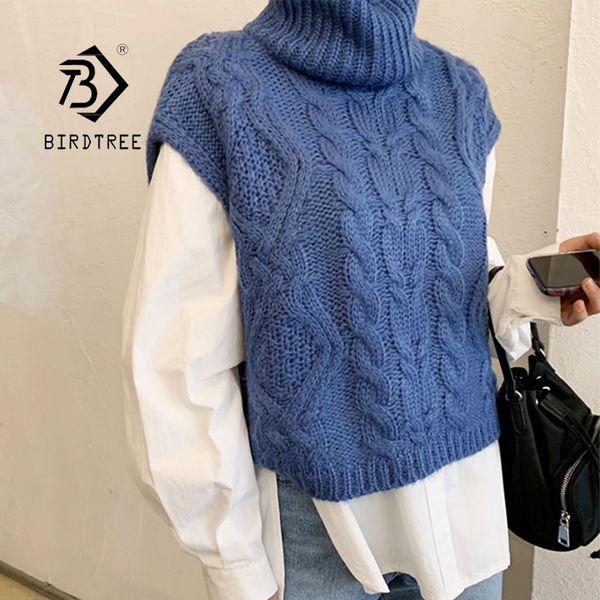 

turtleneck new spring autumn sweater sleeveless knitted jumpers womens vest sweaters casual loose pullovers t07002r, White;black