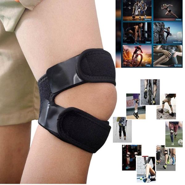 

patella sports bandage knee pads functional knee support brace open running strap injury pain relief adjustable 20x10x6cm