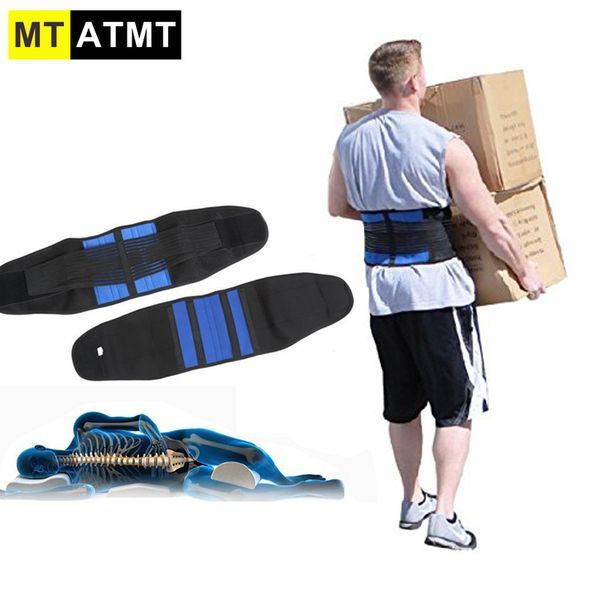 

mtatmt 1pcs stabilizing lumbar lower back brace support belt dual adjustable straps breathable mesh panels, Black;gray