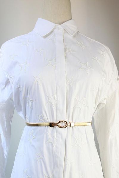 

metal waist chain high street accessories dress / jeans versatile thin chain leather belt, Black;brown