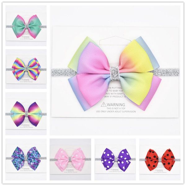 

new baby hair bow flower headband silver ribbon hair band handmade accessories for children newborn toddler, Slivery;white