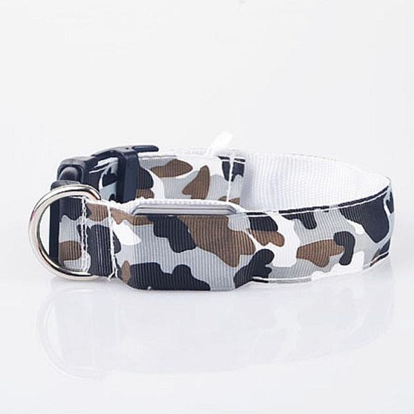 

dogs led collar lighted up nylon camouflage pattern led collar s m l with built-in battery