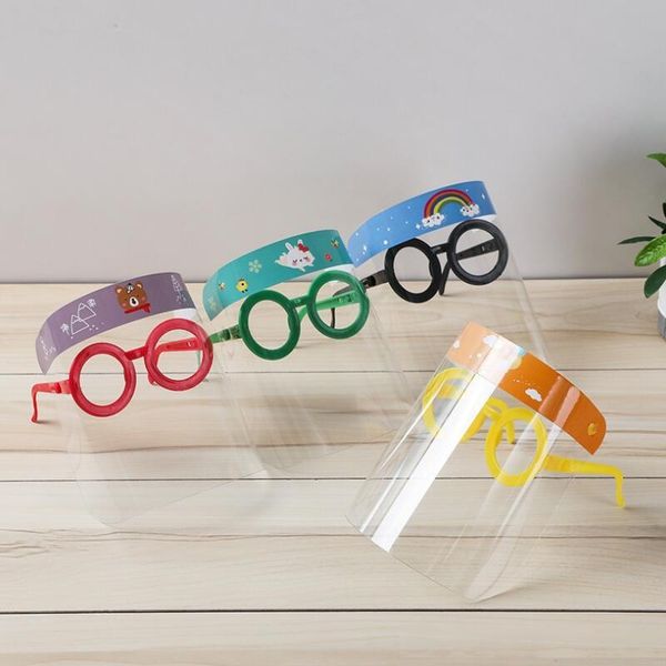 

designer masks children cartoon face shield with glasses anti-fog mask prevent full protective mask party mask kid gifts lx2408