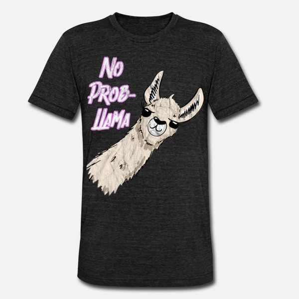 

no prob llama pink vintage trendy llama funny t shirt men character cotton s-xxxl letters loose funny summer style leisure shirt