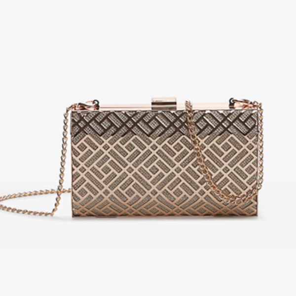 

metallic hollow out glitter women evening clutch bag bridal wedding rhinestones knucklebox purse handbag