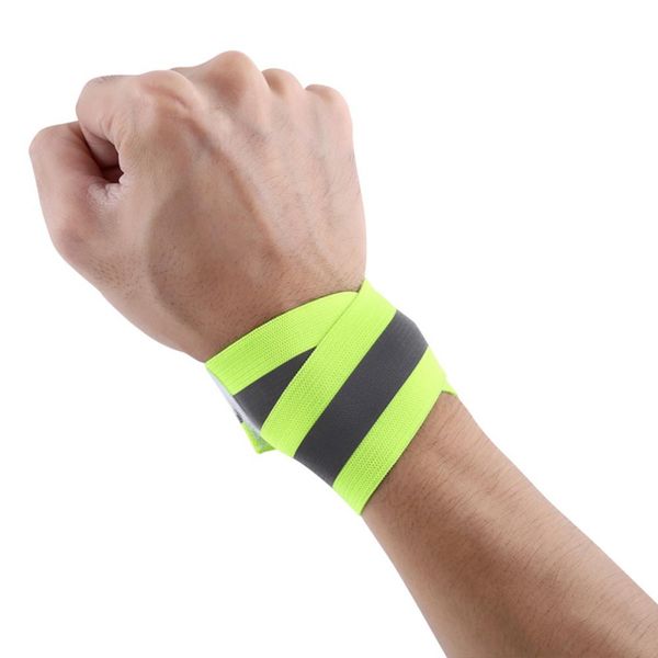 

2pcs/pair outdoor cycling running sports visibility reflective wrist bands elastic ankle wrist bands arm support new, Black;red