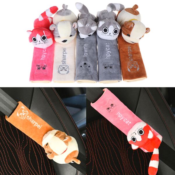 

child seat belt shoulder pads protection plush padding cute cartoon car sefety seat belt cover auto accessories