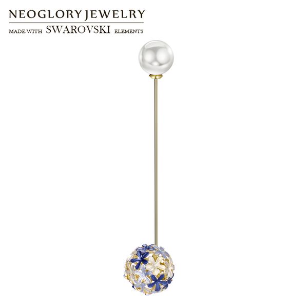 

neoglory enamel & simulated pearl brooch pins needle romantic flower shaped alloy plated for lady classic party wholesale, Gray