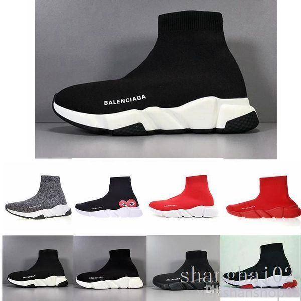 

2019 quality speed trainer socks shoes for men women triple black white red casual shoes fashion sneakers ankle uk 40-45 x3