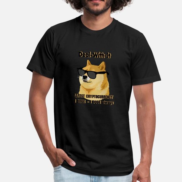 

doge coin t shirt men designer cotton o-neck clothes famous comical spring autumn family shirt