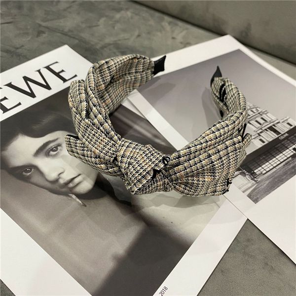 

retro embroidery headband personality bow knot men women hairband birthday gift for female brand hair accessories, Pink