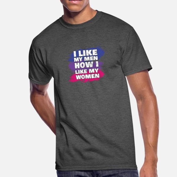 

like men like women bi pride parade lgbt bisexual t shirt men design tee shirt size s-3xl solid color graphic authentic cool shirt