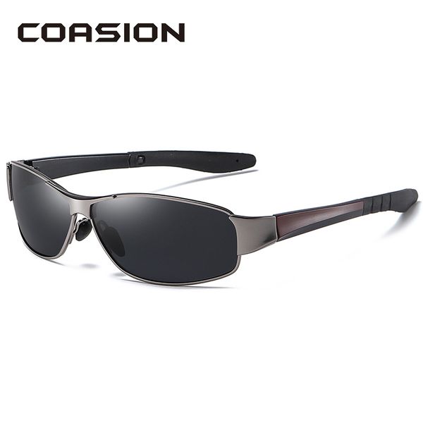 

coasion brand design sunglasses men polarized metal frame rectangle male sun glasses for driving anti-glare lens uv400 ca1625, White;black