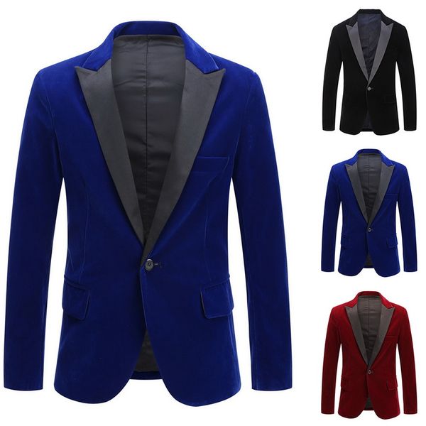 

2020 new shiny men blazer jacket vintage velvet suit jacket wedding party suit groom costume stage blazer terno masculino, White;black