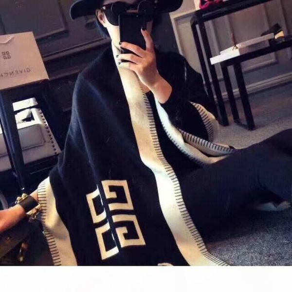 

2019 women's cashmere high-end cashmere scarves fashion soft winter scarf men and women luxury accessories infinity scarves wholesale, Blue;gray