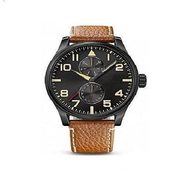 

2020 new 48 mm aeroliner maxx brown leather mens watch 1513082, Slivery;brown