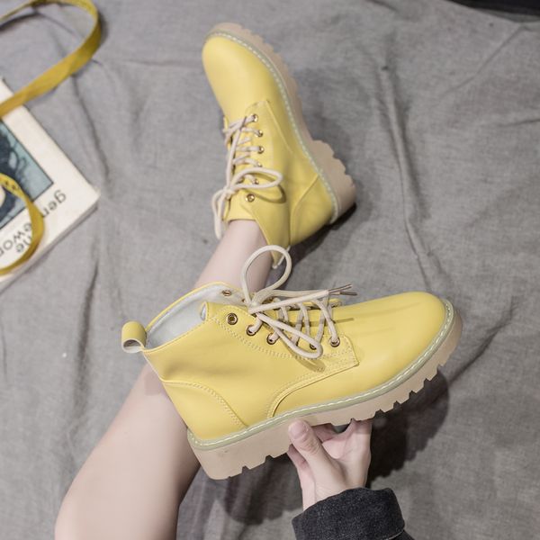 

lace up boots brand women's shoes booties woman 2020 low heel boots-women round toe fashion ladies mid-calf mid calf flat rock p, Black