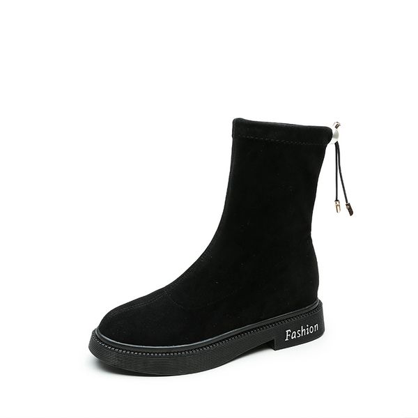 

женская обувь 2020 осень мартин сапоги black suede flat зимние сапоги для женщин stretch снег мода высокая добыч