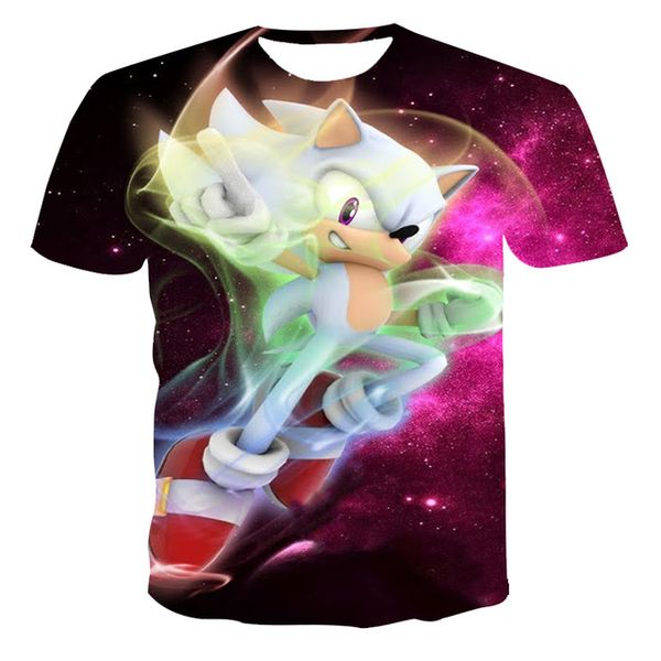 

boys cartoon sonic hedgehog blue men baby 3d print shirts kawaii kawaii plus size men clothing