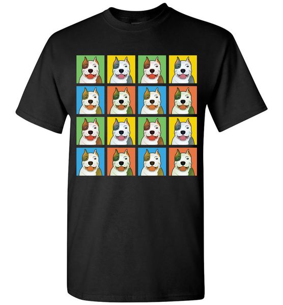 

2019 fashion 100% cotton pit bull cartoon pop-art t-shirt tee - men women's youth tank short long sleeve tee shirt