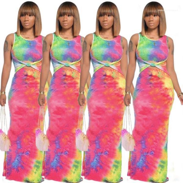 

sleeveless lace up long bodycon dresses casual women summer dresses women tie dyed designer dresses sexy, Black;gray