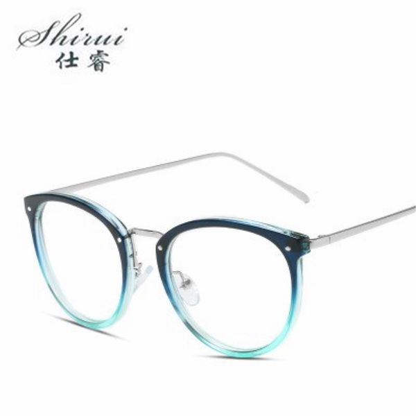 

shirui brand designer woman/men glasses optical frames metal round glasses frame clear lens eyeware black eye glass fake