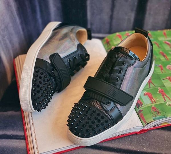 

elegance младший шипы vs кроссовки flat мужчины, женщины с низким top туфли с красной подошвой дешевые пара спорт на открытом воздухе обувь, Black