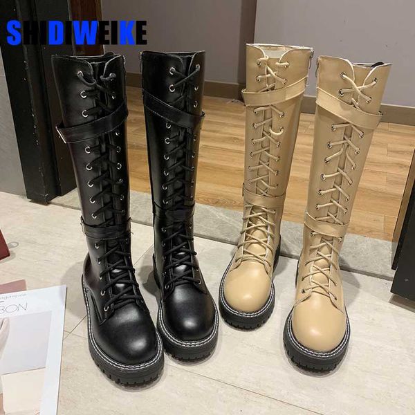 

2020 women knee high boots winter autumn knee high shoes big size black brown genuine pu leather women zipper round toe boots