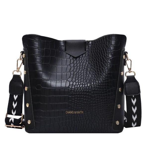 

wide shoulder strap bag women 2019 new korean version of stone shoulder bag messenger joker bucket