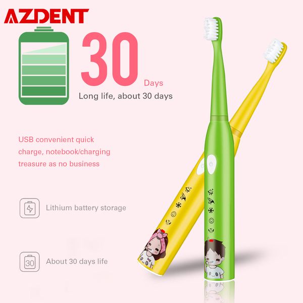 

usb rechargeable kids children sonic electric toothbrush 5 modes ipx7 waterproof 30s reminder 2min smart timer dupont bristle