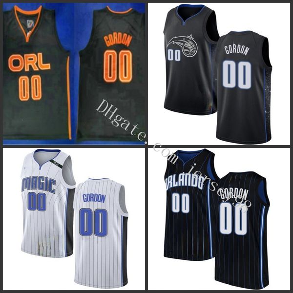 

орландо магия мужчины # 00 аарон гордон блэк nba swingman джерси спонсора логотип, Black