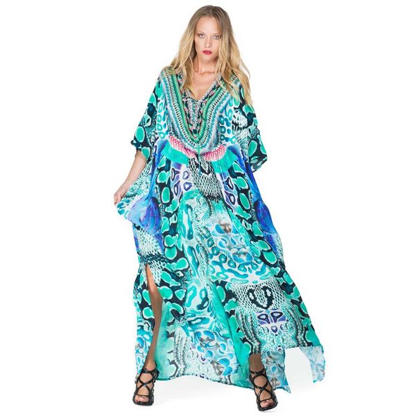 

new bikini female holiday shawl beachwear printing loose plus size beach dress outdoor sun protection shirt women swimwear swimsuit