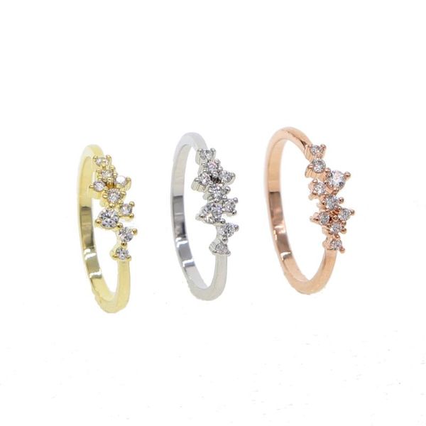 

geometric round cz rings for women wedding gold color cubic zirconia female finger rings for ladys charm jewelry anillos, Golden;silver