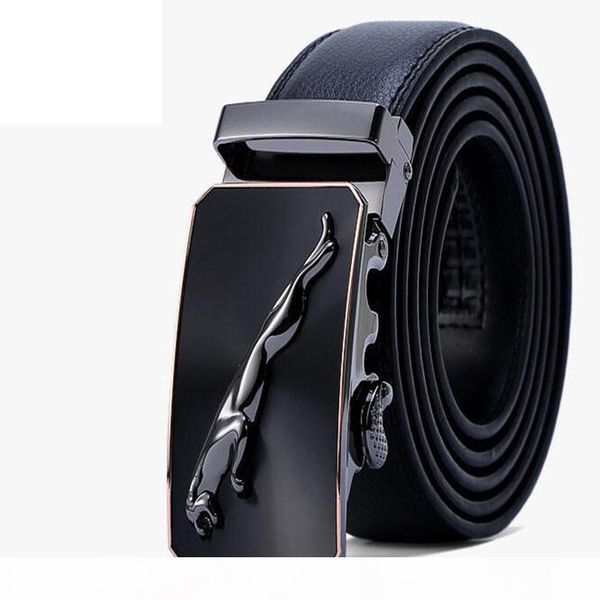 

2018 new fashion men's business belt will automatically buckle the belt style men's leash cowhide gift box, Black;brown
