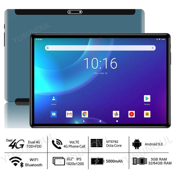 

tablet pc play store/netflix support android 9.0 10 inch 4g lte 32/64gb rom 8 cores 1920x1200 wifi gps netflix tablette 10.1"
