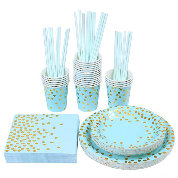 

150pcs одноразового лотка для бумаги кубка свадьба 25 гостей синей / розовой 150pcs одноразовой посуды лотка для бумаги посуды салфетки napk