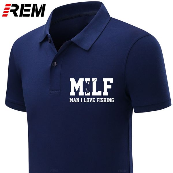 

mens polos shirt summer fashion milf fish men short sleeve cotton men man i love fishinger polo shirt camisetas