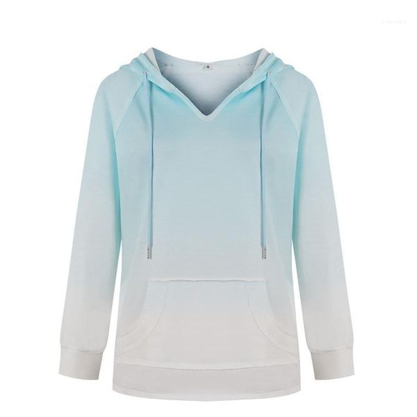 

clothing women designer with pocket ladies hooded collar sweatshirt gradient color casual long sleeve female, Black