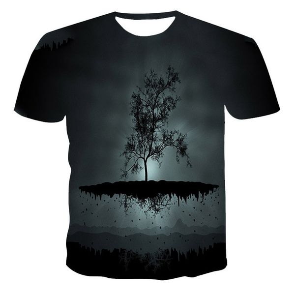 

summer new creativity skull print the 3d print shirts hippie anime harajuku men clothing